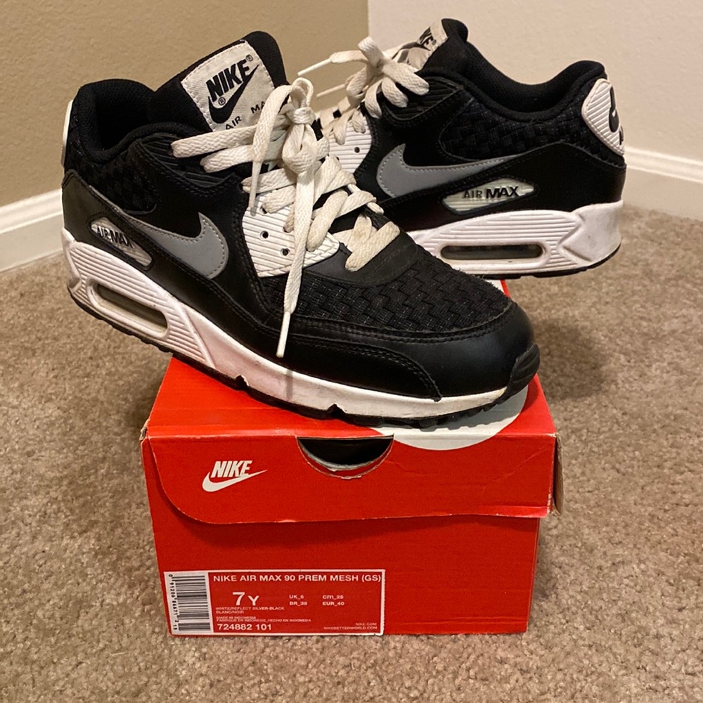 Nike Air Max 90 7y Black White Mesh GS Premium